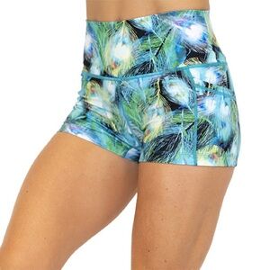 CVG CONSTANTLY VARIED GEAR PROUD PEACOCK SPANDEX SHORTS MEDIUM
